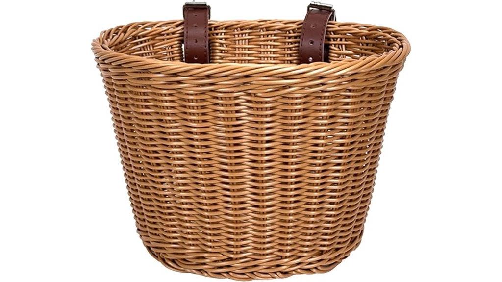 wicker front bike basket