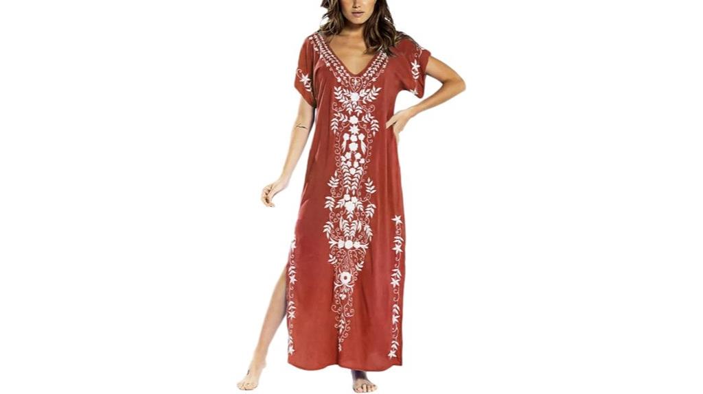 women s embroidered caftan dress