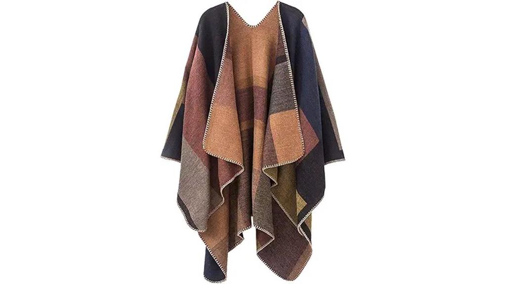 women s plaid sweater cape