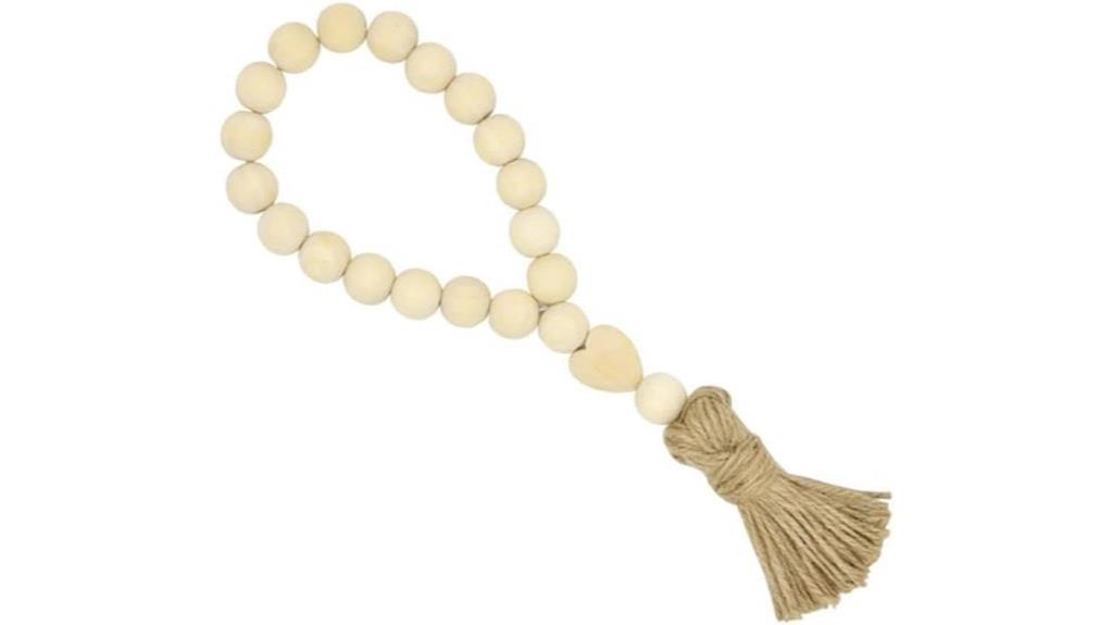 wood bead tassel garland