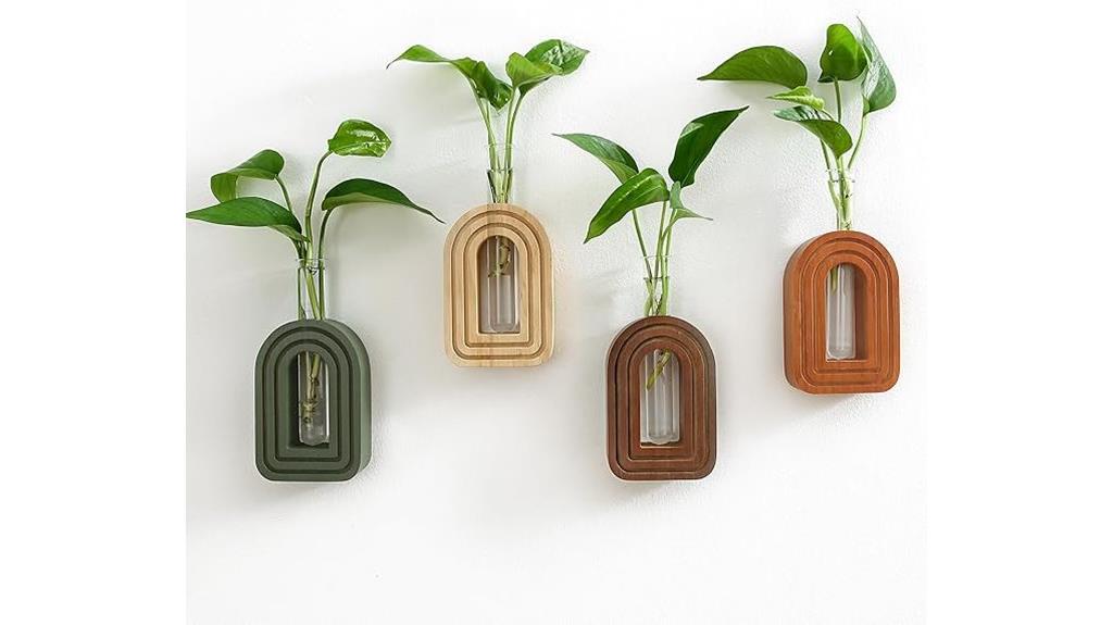 wooden arched vase set