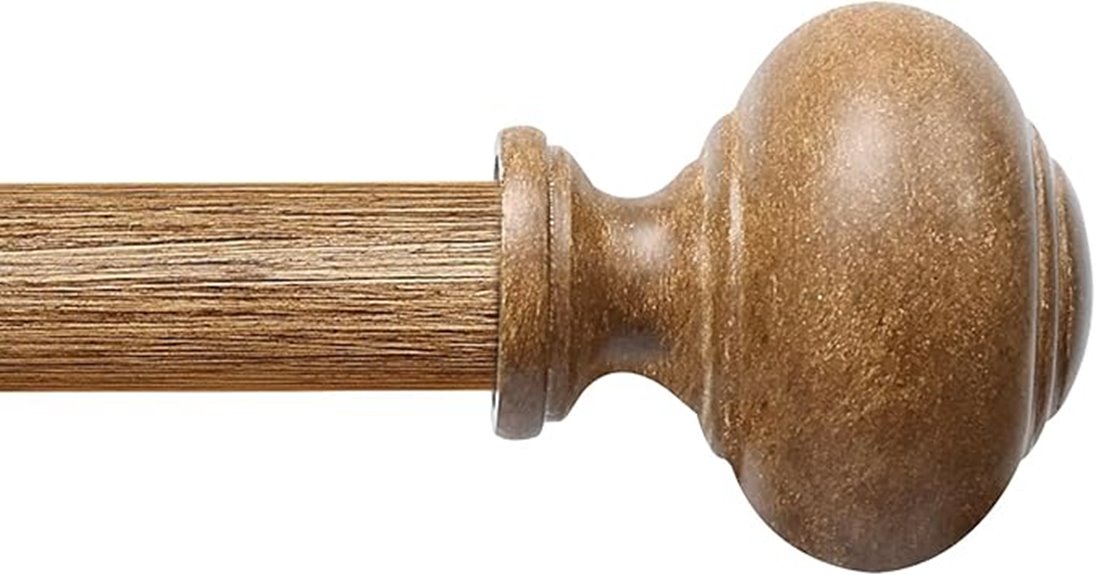 wooden curtain rods adjustable length