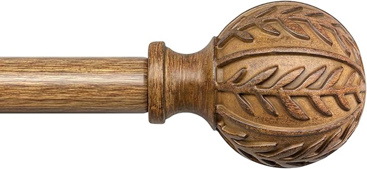 wooden curtain rods adjustable length