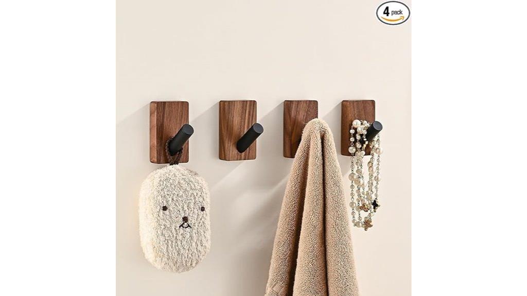wooden hooks for wall
