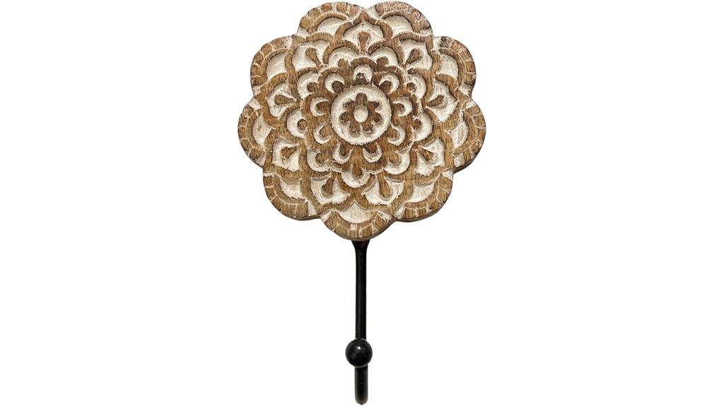 wooden mandala wall hooks