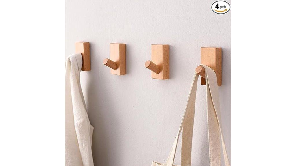 wooden wall hook set