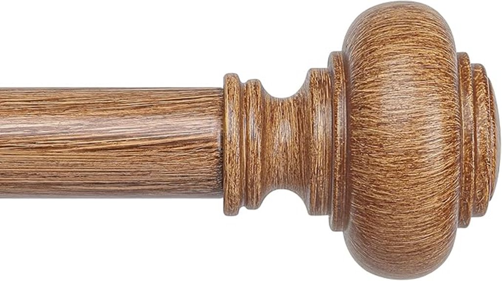 wooden window curtain rods