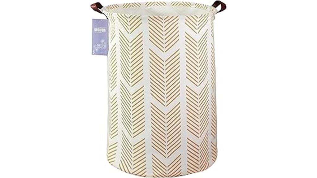 yellow canvas laundry hamper