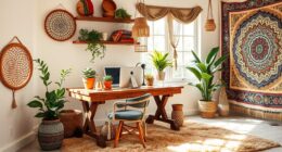 bohemian style office decor