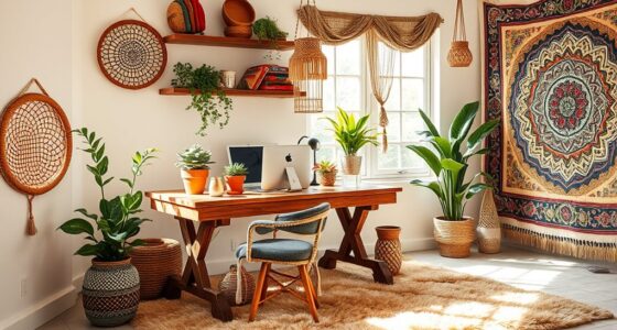 bohemian style office decor