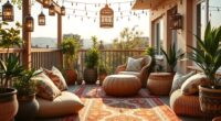 boho balcony decor layers