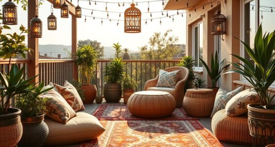 boho balcony decor layers