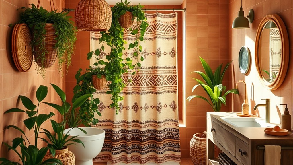boho bathroom natural decor