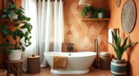boho bathroom plants decor