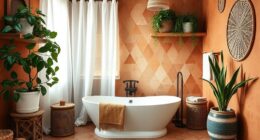 boho bathroom plants decor