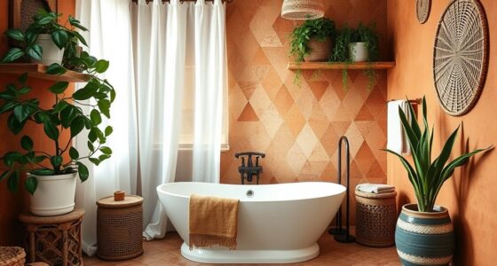 boho bathroom plants decor