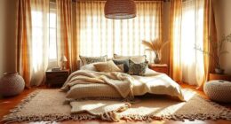 boho bedroom textile layers