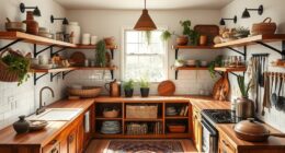 boho kitchen with vintage accents