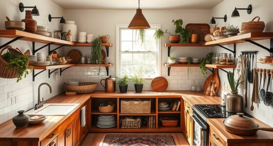 boho kitchen with vintage accents