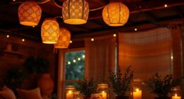 boho lantern candle glow