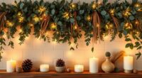 boho mantel layered greenery