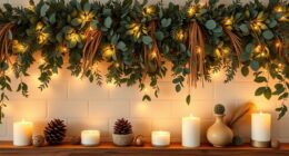 boho mantel layered greenery