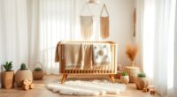 boho nursery with natural tones