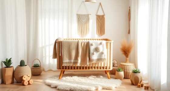 boho nursery with natural tones