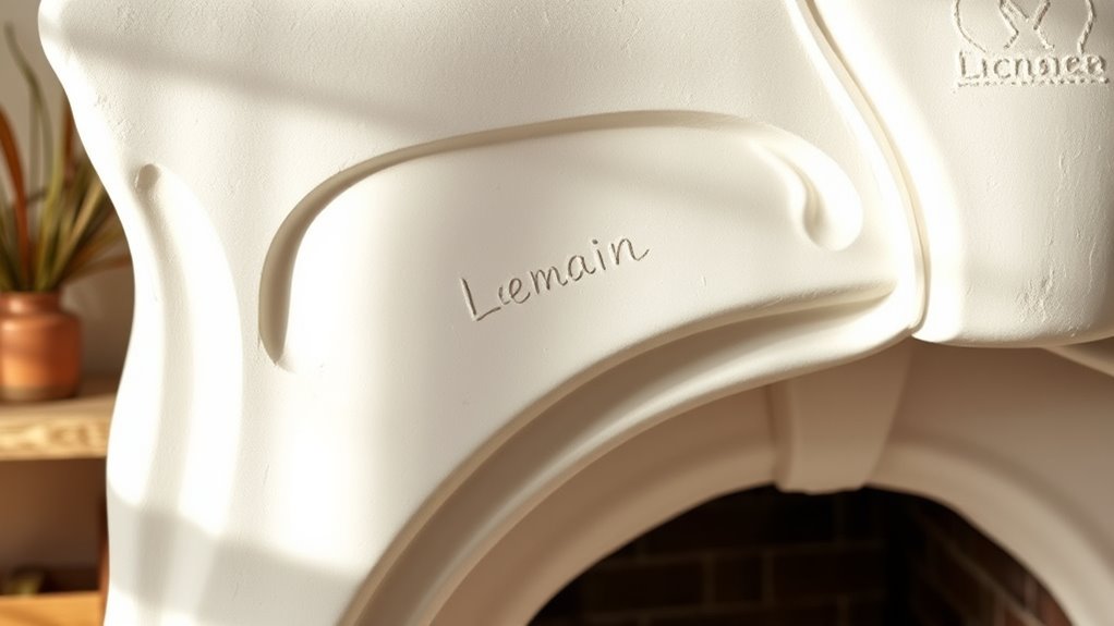 boho textured plaster fireplace