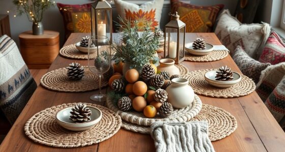 boho winter table decor