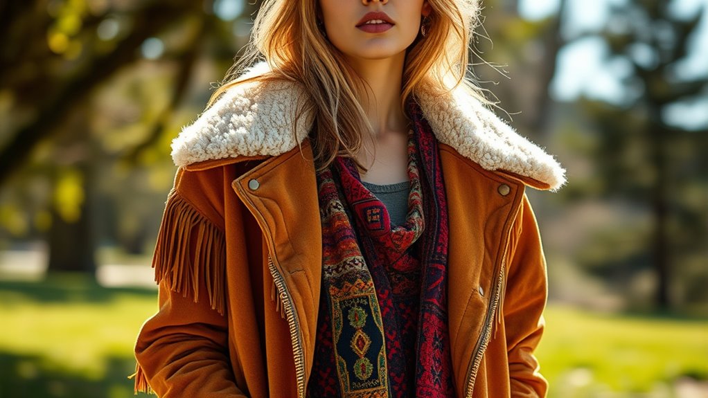 boho winter textured layering