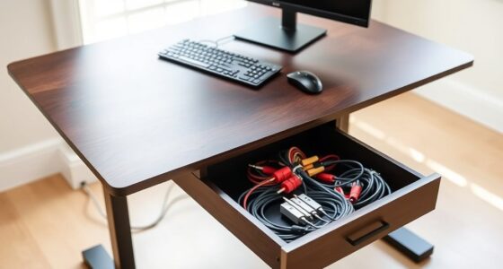 clutter free adjustable desk