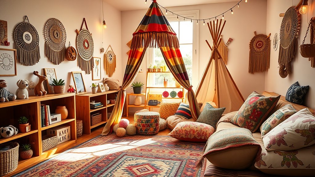 cozy layered boho nursery