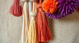 decorative tassel and pom pom accents
