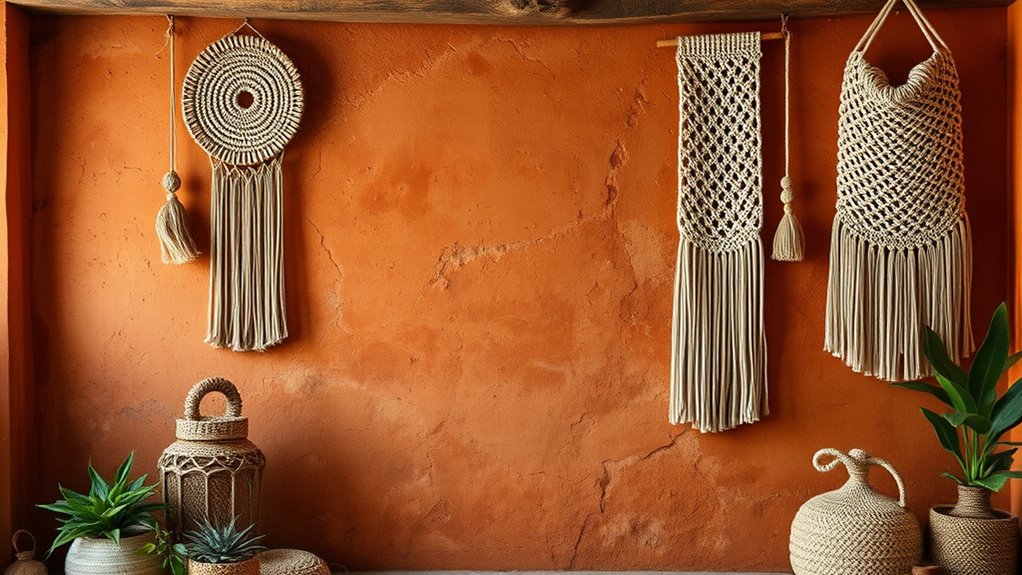 earthy textured boho walls