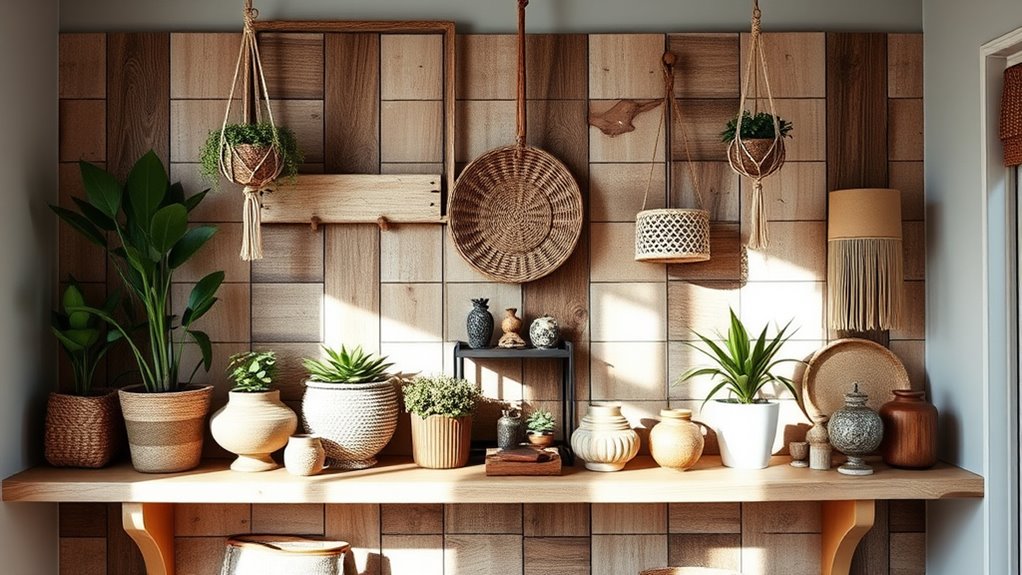 eclectic boho shelf styling