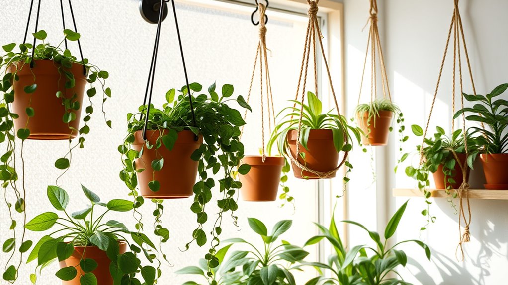 indoor hanging plant setups
