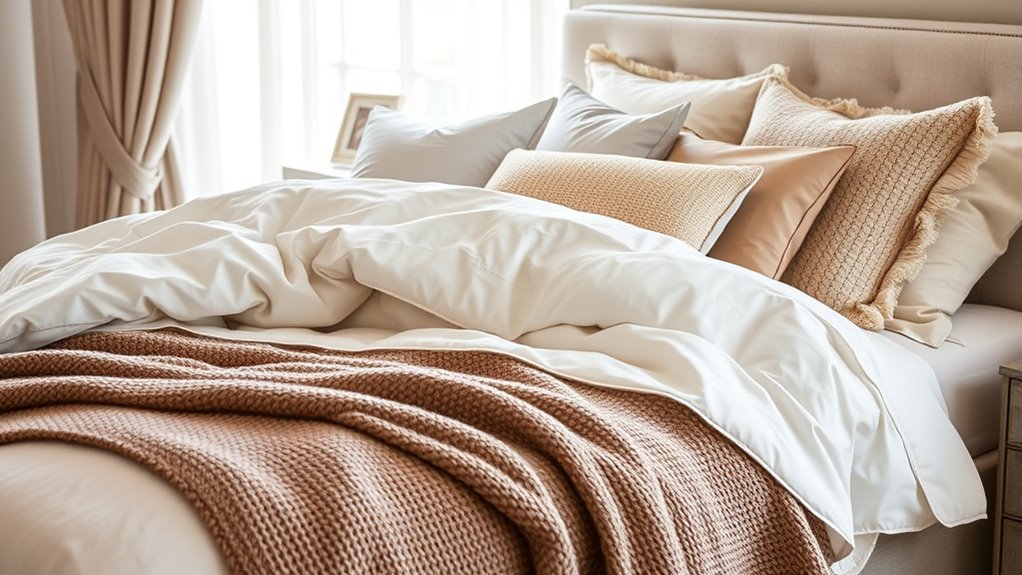 layered bedding with textures