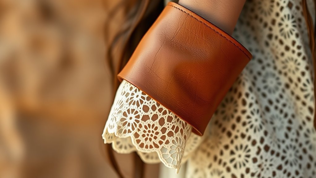 leather and lace contrast