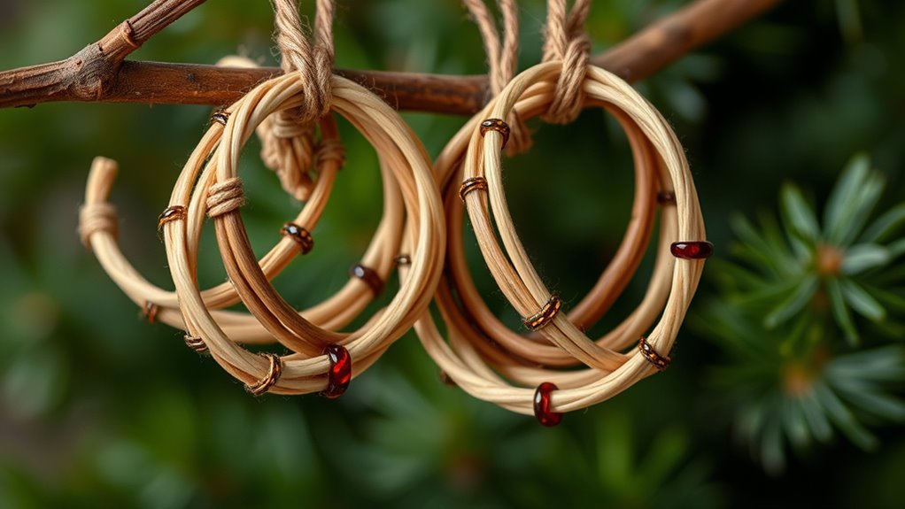 natural fiber bead ornaments