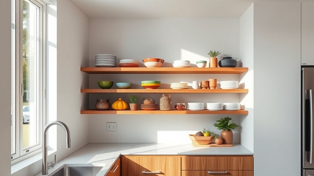 open shelves enhance space