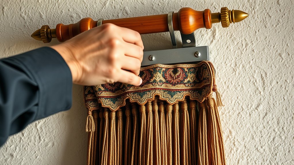 secure heavy textile mounting