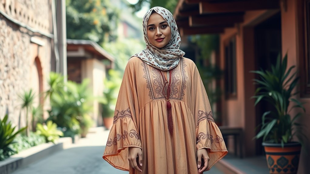 stylish modest boho layering