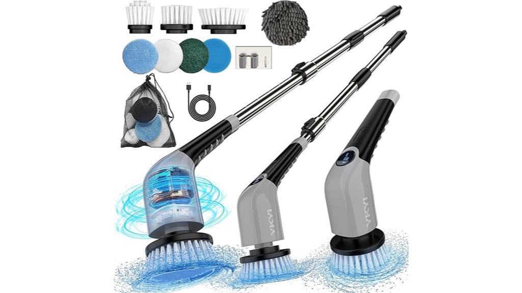 electric scrubber with interchangeable brushes