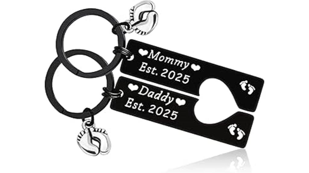 pregnancy announcement keychain set