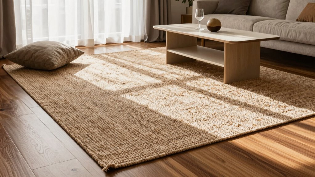 ideal spaces for jute rugs