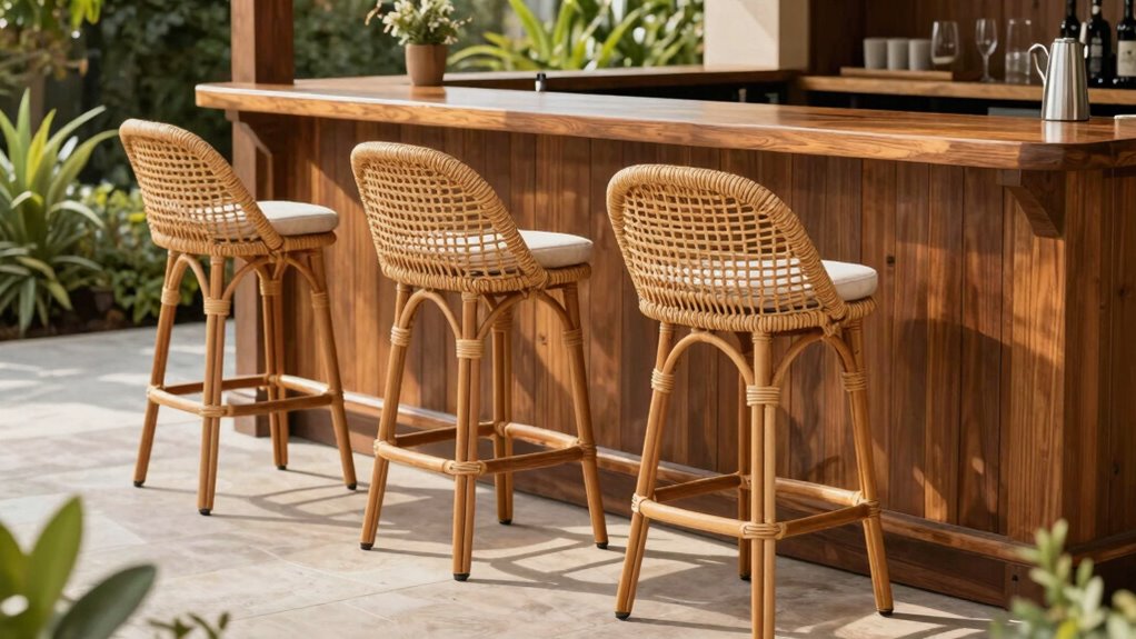 rattan stools durable comfortable stylish
