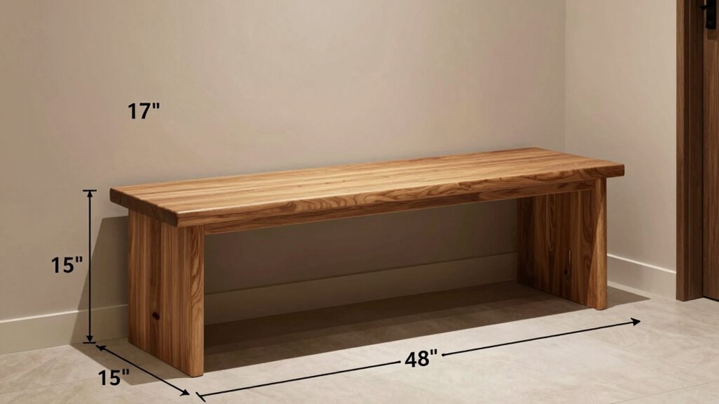 standard entryway bench dimensions