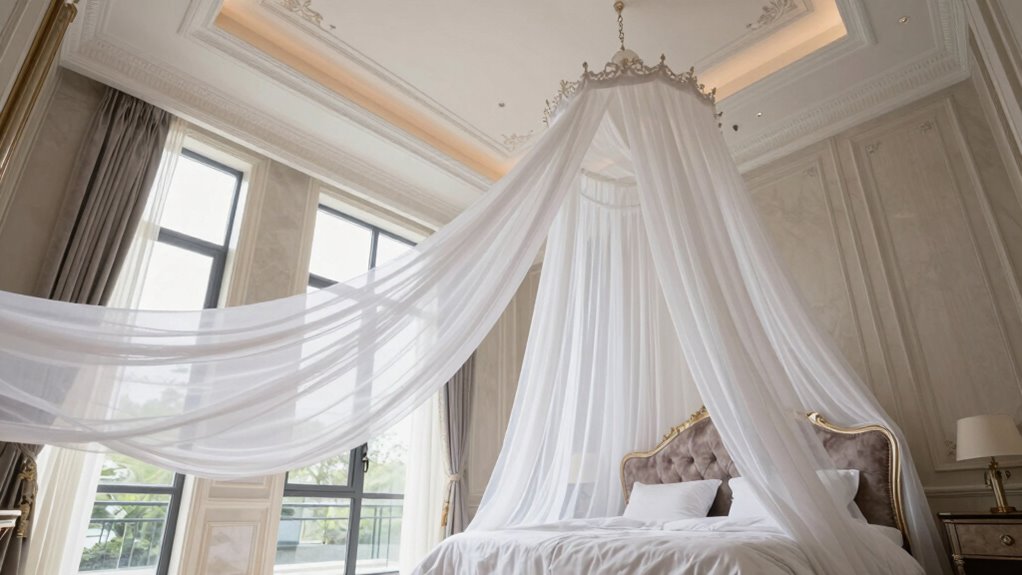 tall ceilings layered bedding