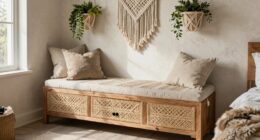top boho bedroom storage benches